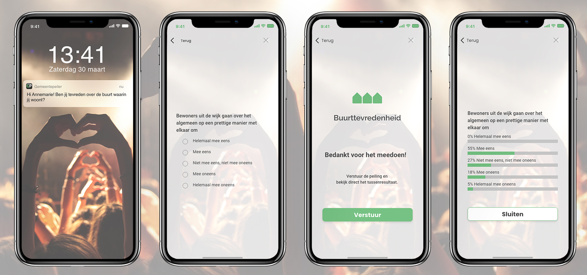 Gemeente app buurttevredenheid